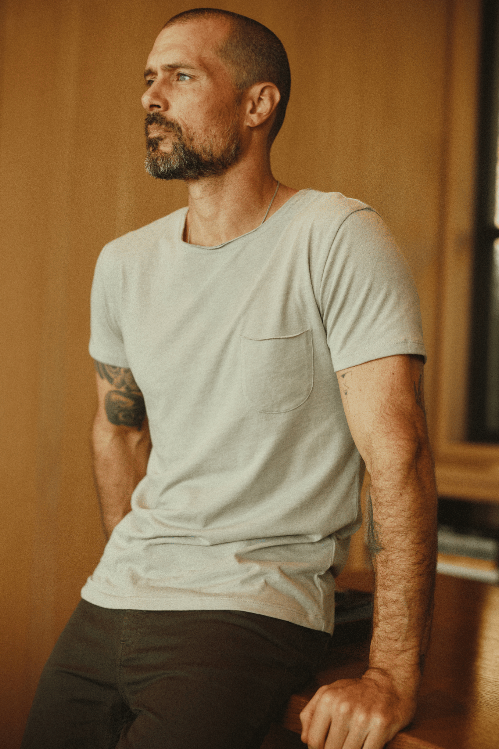 Men's Jersey Crew Neck Pocket Sailor Tee