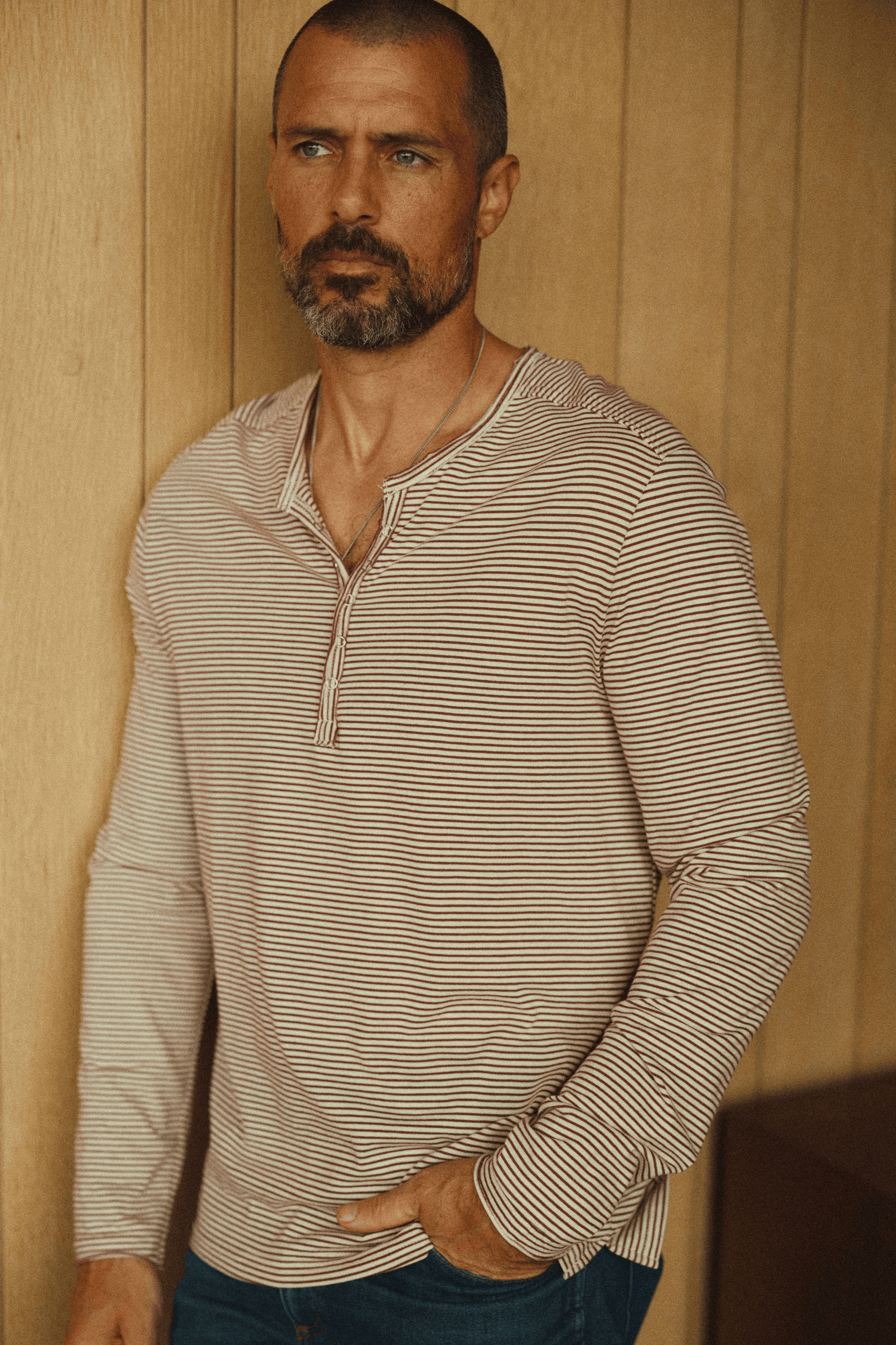 Men's Cotton Long Sleeve Henley