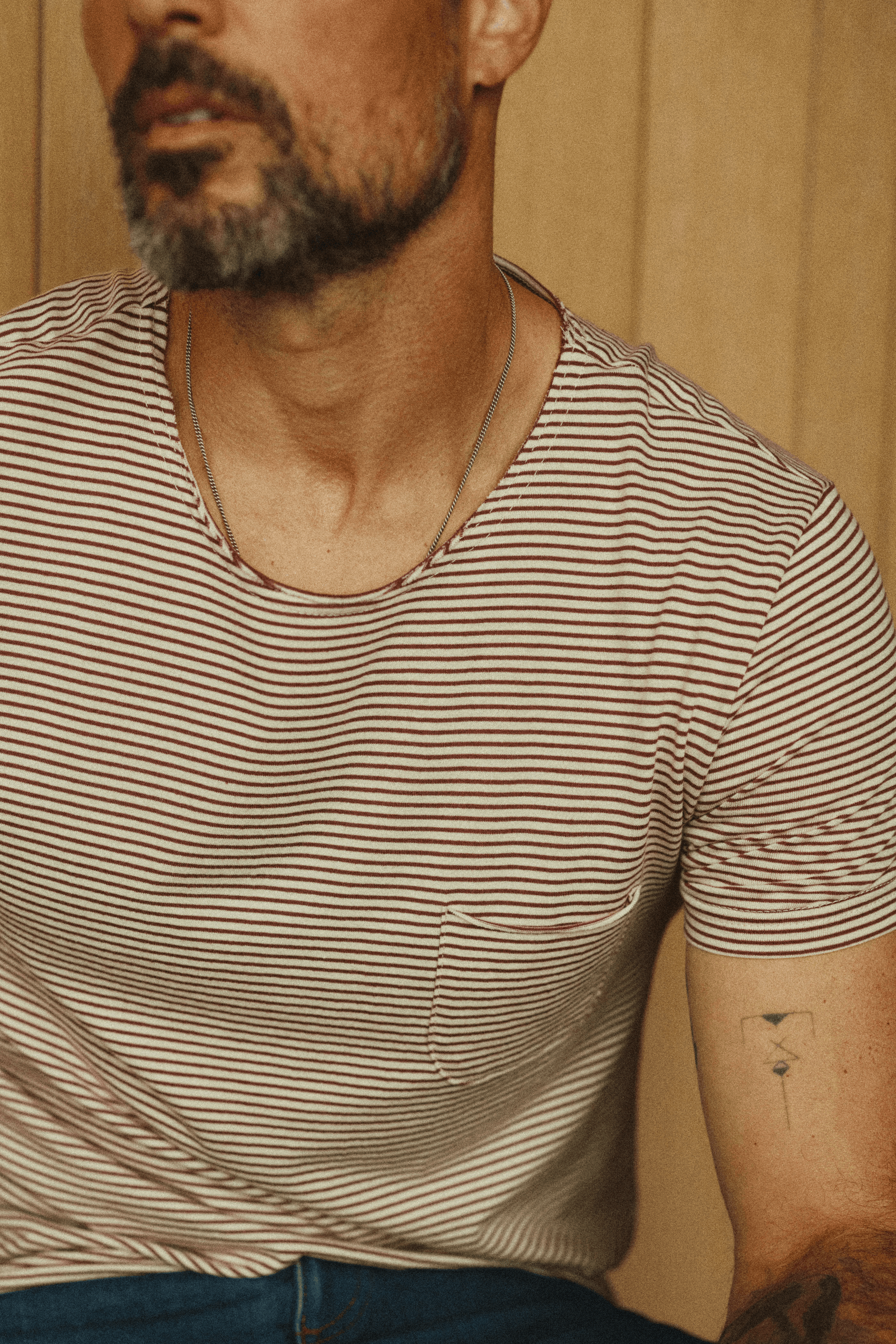 Men's Cotton Sailor Pocket Stripe Tee