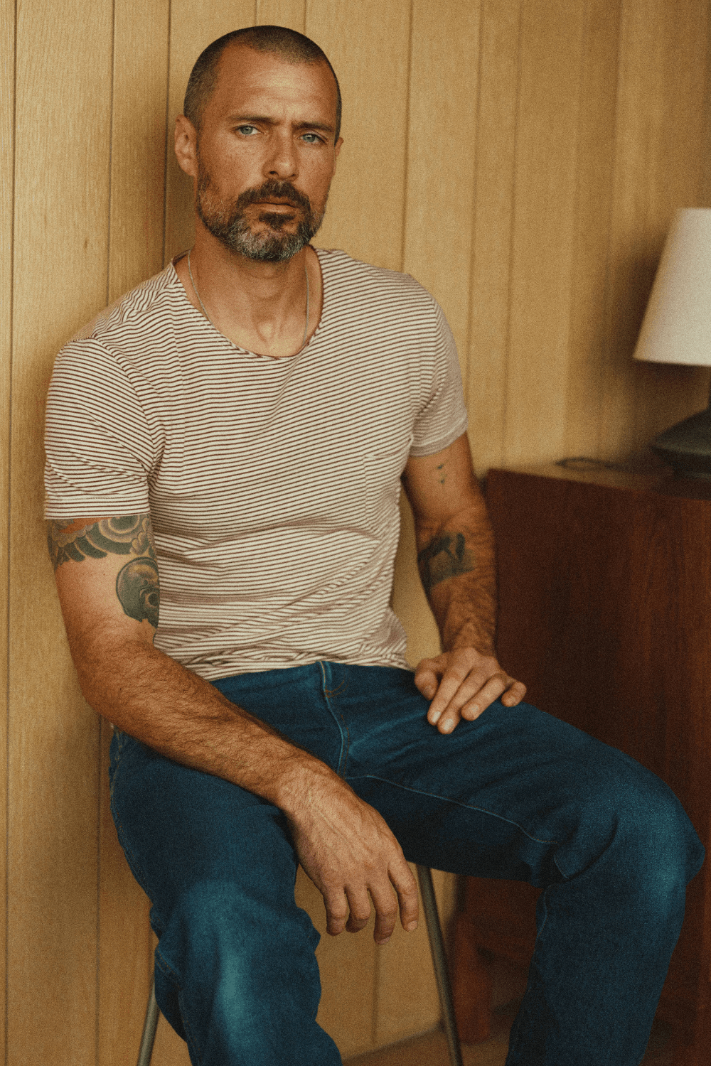 Men's Cotton Sailor Pocket Stripe Tee