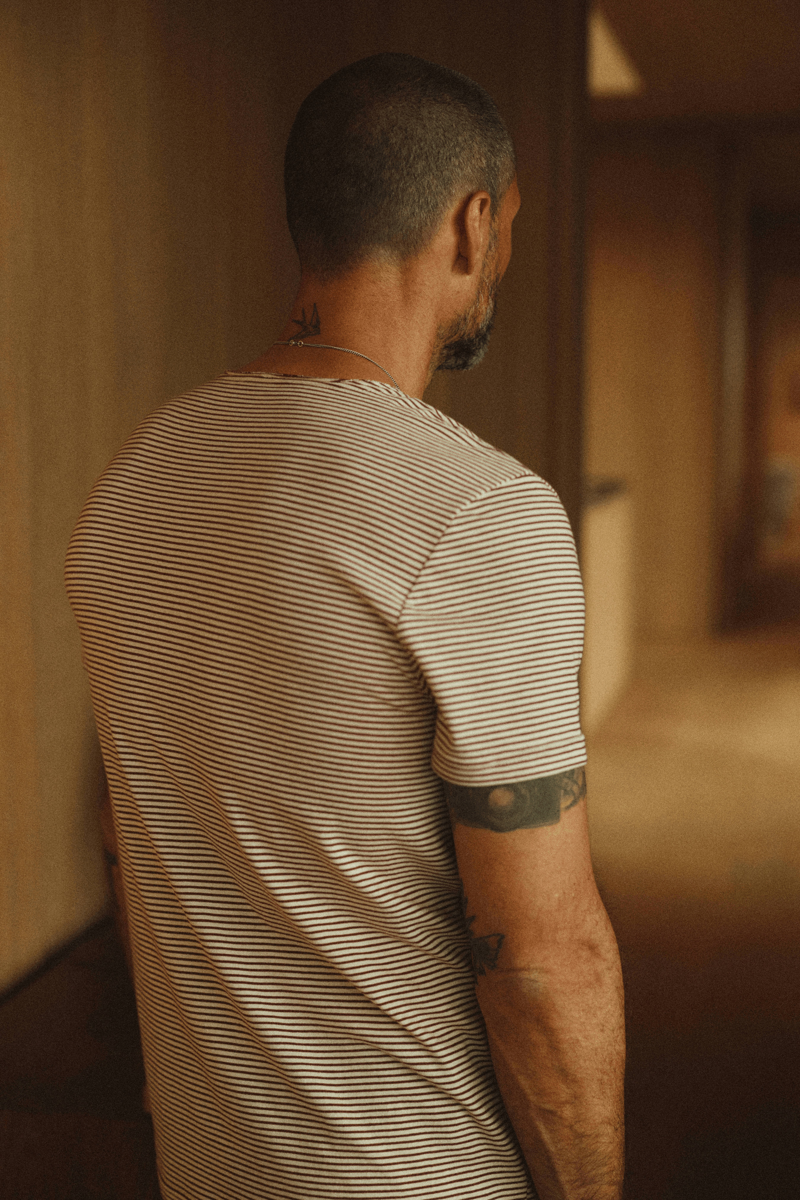 Men's Cotton Sailor Pocket Stripe Tee